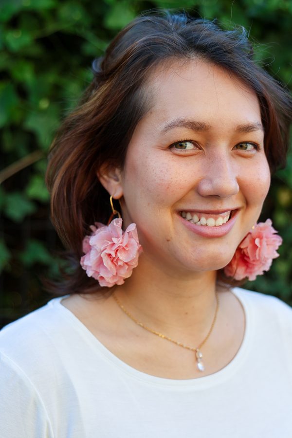 Boucle en fleur naturelle stabilisée modèle Valérie