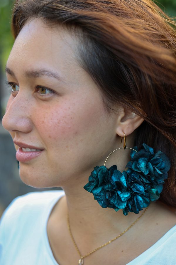 Boucle d'oreille en fleur stabilisé modèle Emy