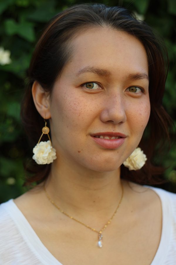Boucle en fleur naturelle stabilisée modèle Anna
