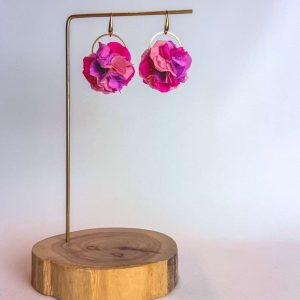 Boucle d'oreille en fleur stabilisé modèle Marine