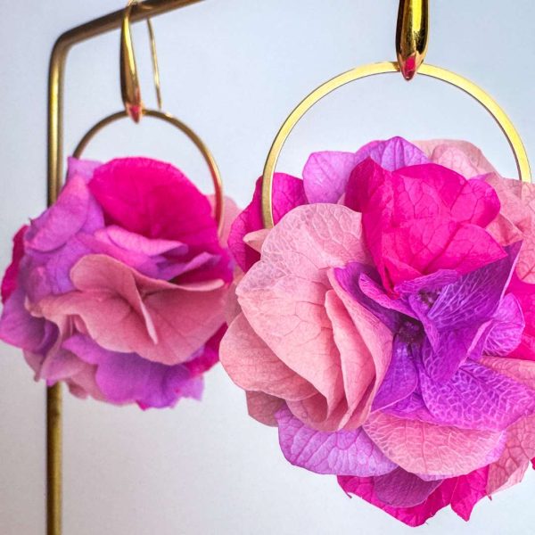 Boucle d'oreille en fleur stabilisé modèle Marine