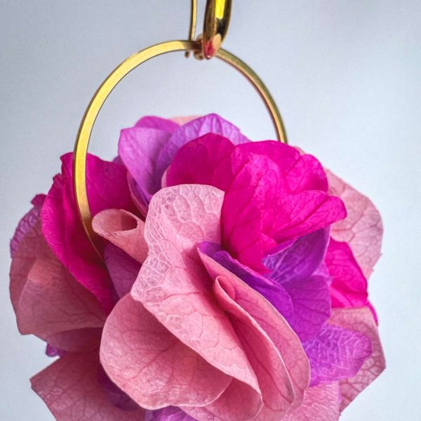 Boucle d'oreille en fleur stabilisé modèle Marine