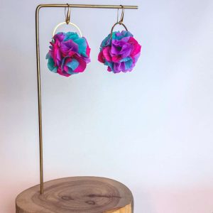Boucle d'oreille en fleur stabilisé modèle Lucie