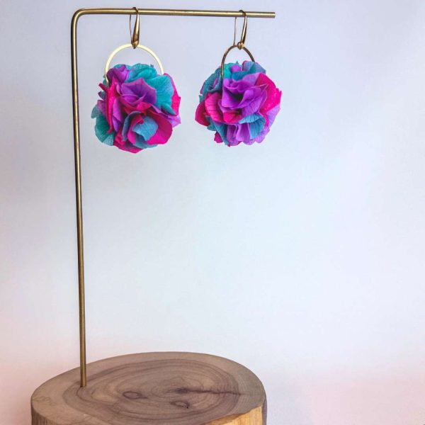 Boucle d'oreille en fleur stabilisé modèle Lucie