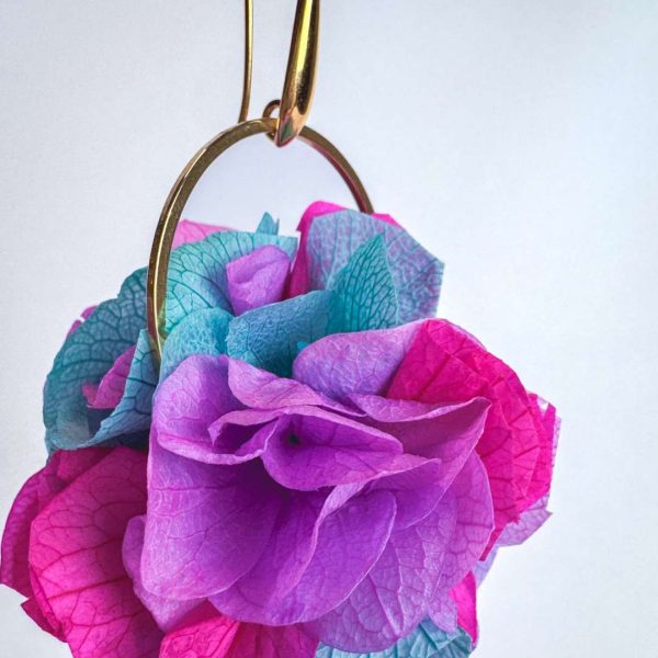 Boucle d'oreille en fleur stabilisé modèle Lucie