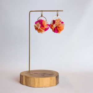 Boucle d'oreille en fleur stabilisé modèle Delphine