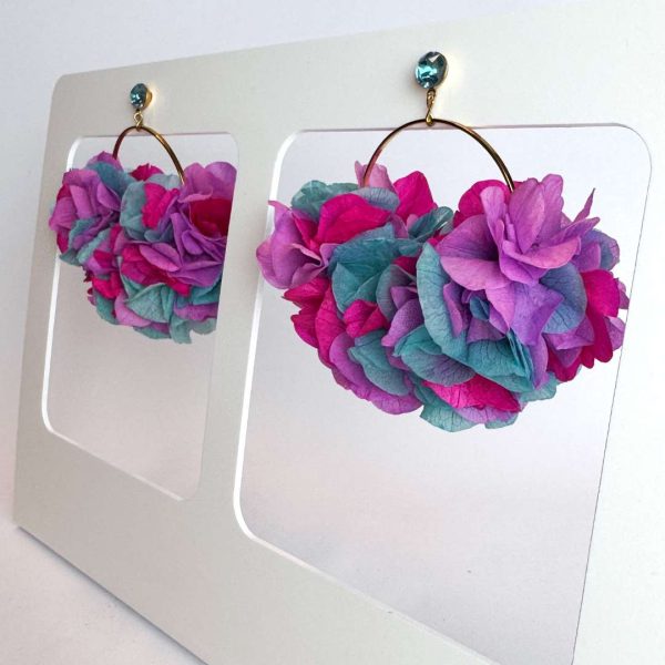 Boucle d'oreille en fleur stabilisé modèle Emma