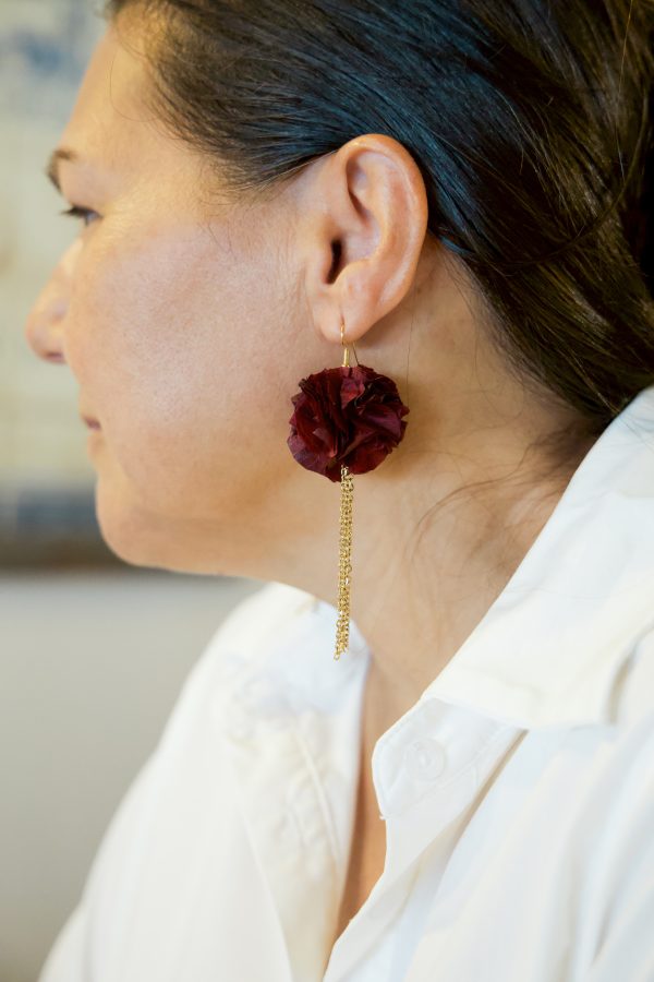 Boucle d'oreille en fleur stabilisé modèle Denise
