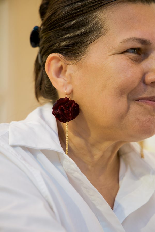 Boucle d'oreille en fleur stabilisé modèle Denise