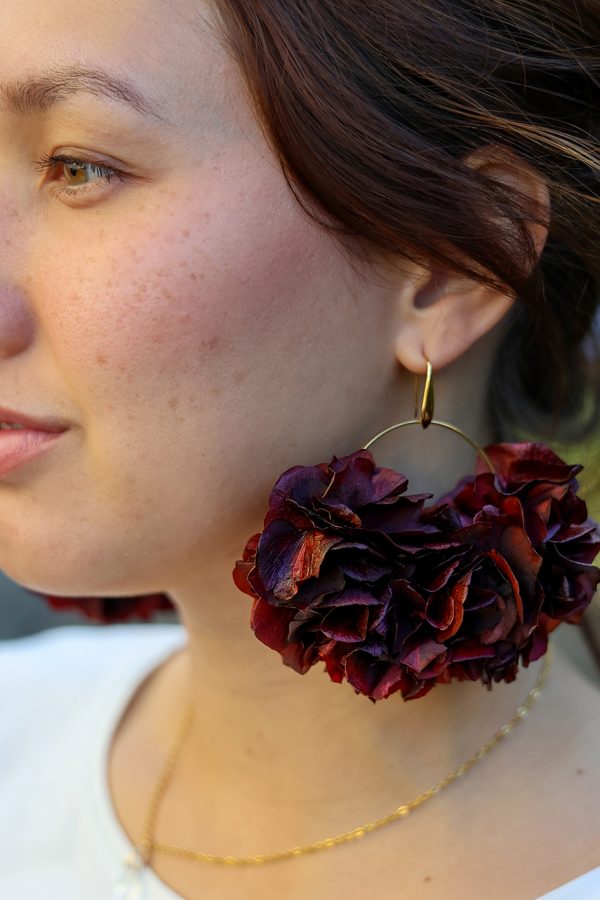 Boucle d'oreille en fleur stabilisé modèle Scarlette