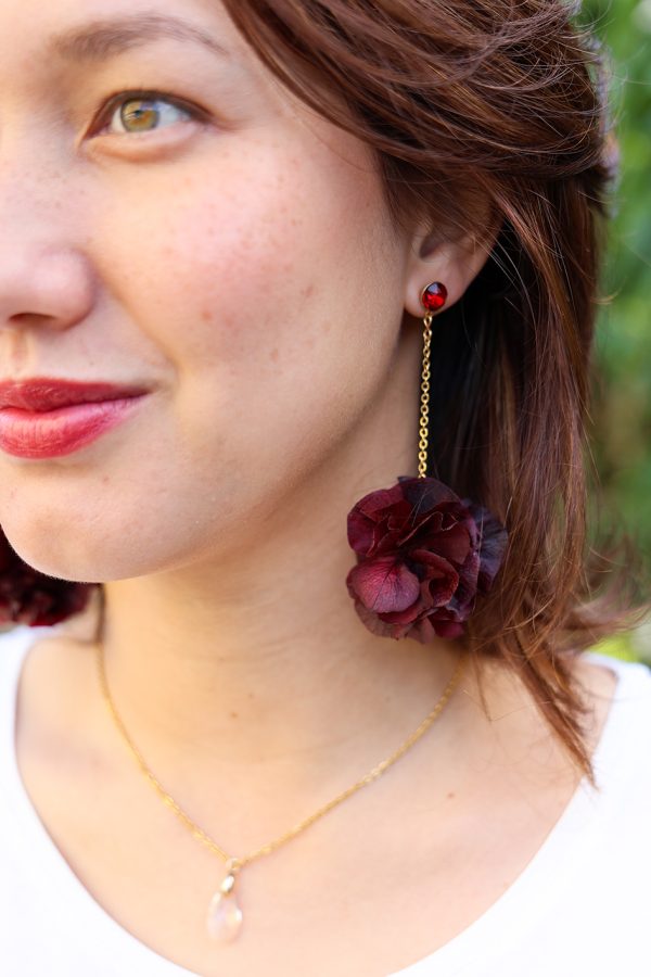 Boucle d'oreille en fleur stabilisé modèle Lynda