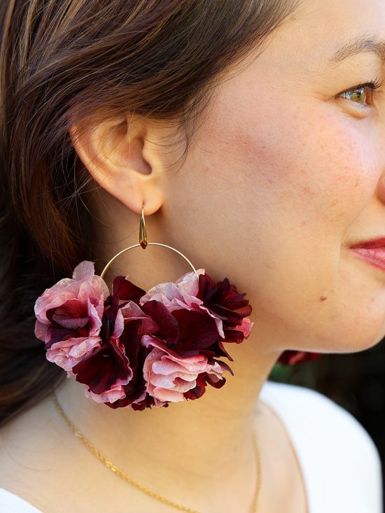 Boucle d'oreille en fleur stabilisé modèle Aurélie