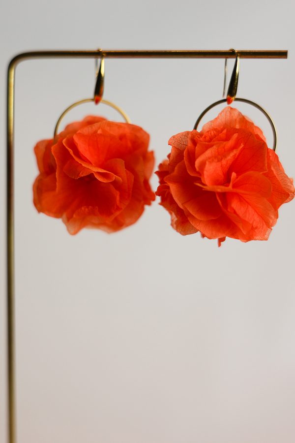 Boucle d'oreille en fleur stabilisé modèle Lina