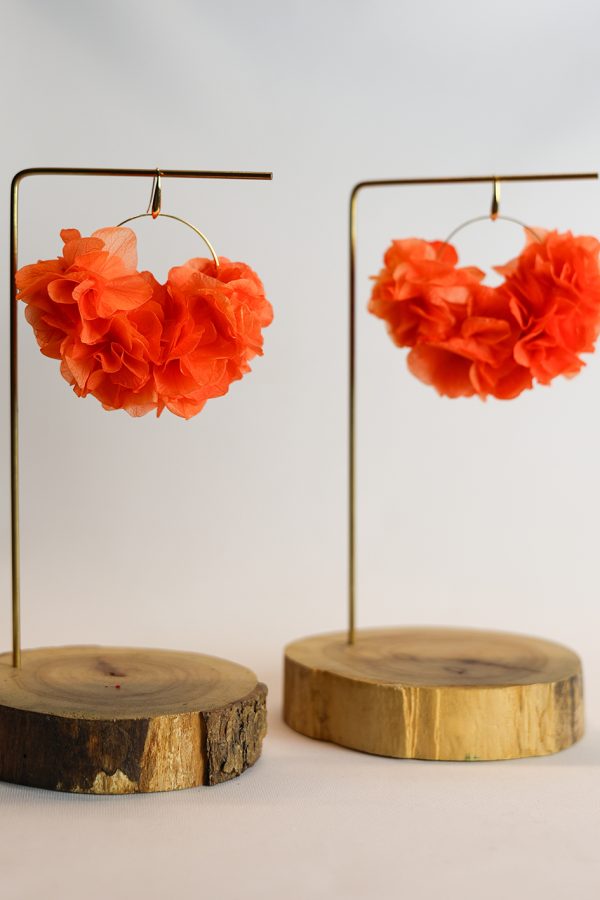Boucle d'oreille en fleur stabilisé modèle maya