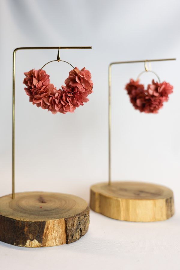 Boucle en fleur naturelle stabilisée modèle Gabrielle