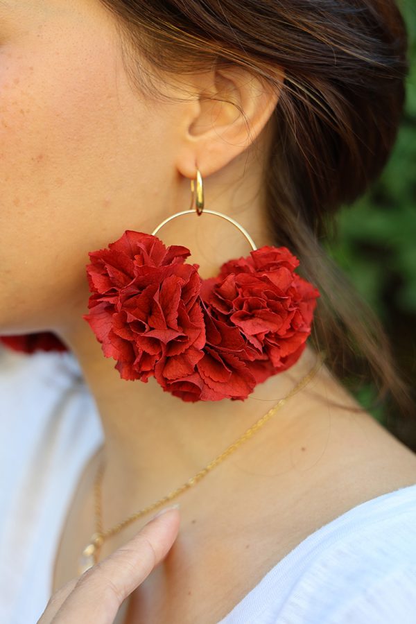 Boucle d'oreille en fleur stabilisé modèle Karine
