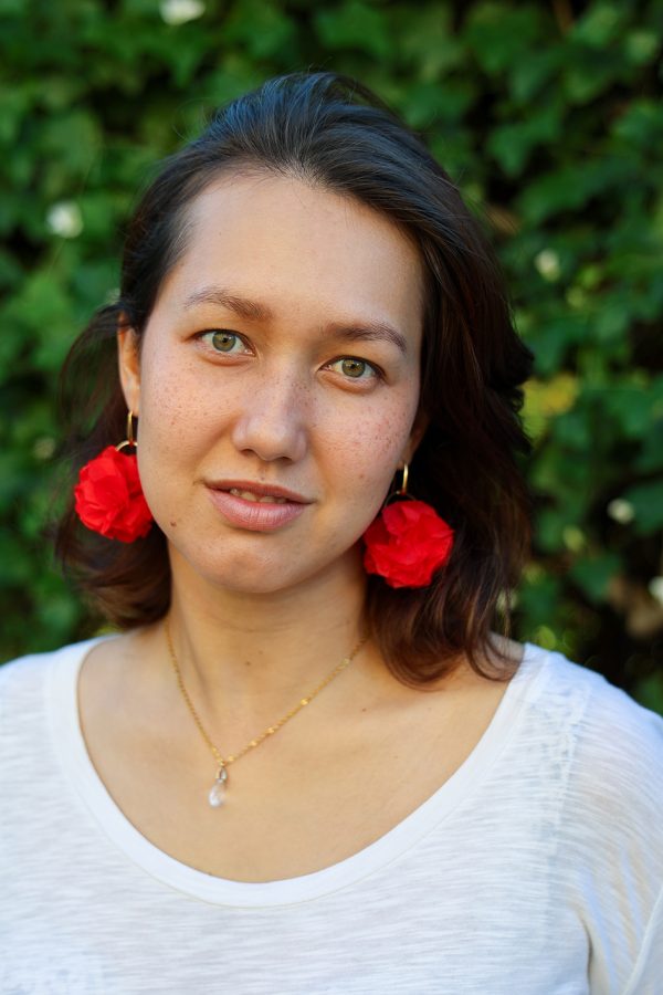 Boucle d'oreille en fleur stabilisé modèle Cécile