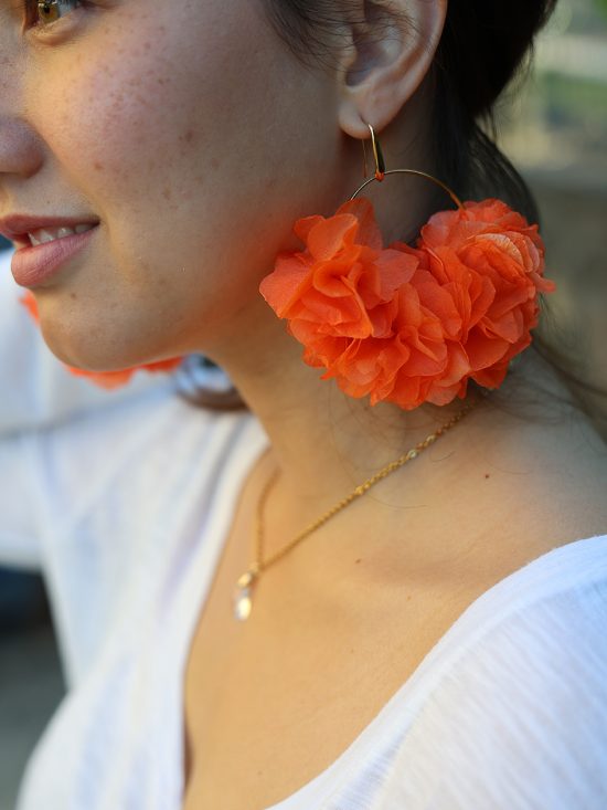 Boucle d'oreille en fleur stabilisé modèle Maya