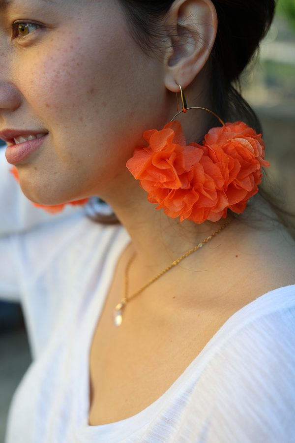 Boucle d'oreille en fleur stabilisé modèle Maya