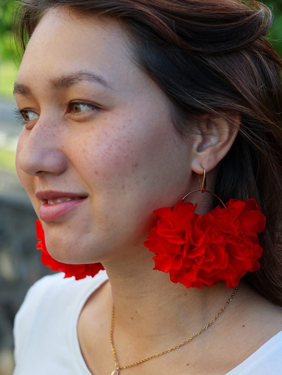 Boucle d'oreille en fleur stabilisé modèle Roxanne