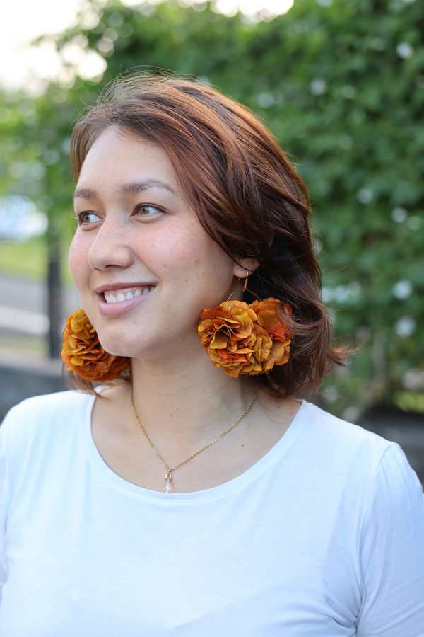 Boucle d'oreille en fleur stabilisé modèle Sarah