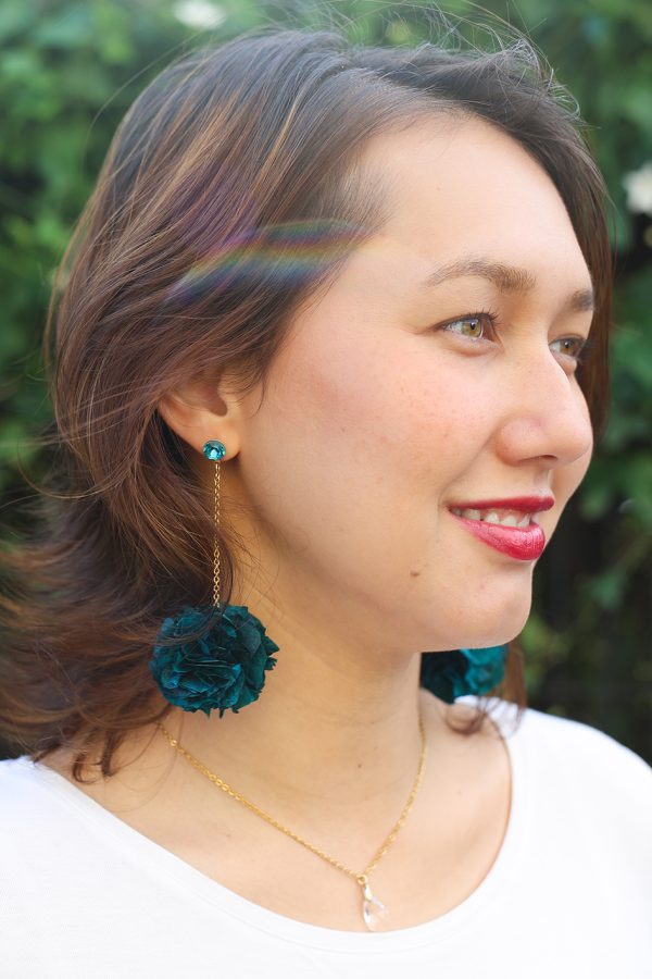 Boucle d'oreille en fleur stabilisé modèle Serena