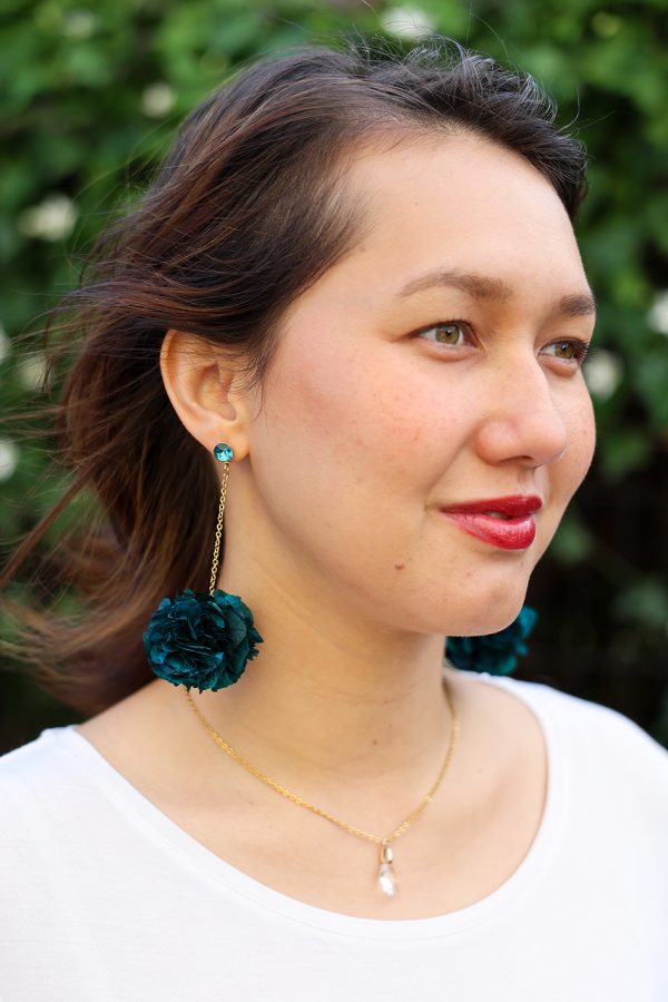 Boucle d'oreille en fleur stabilisé modèle Serena