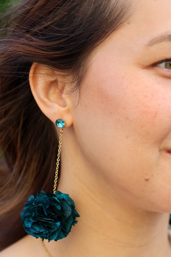 Boucle d'oreille en fleur stabilisé modèle Serena