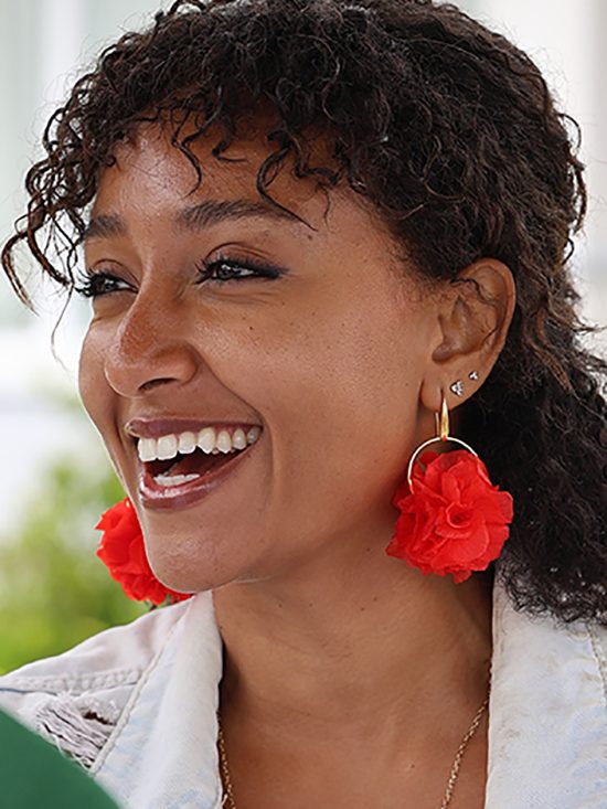 Boucle d'oreille en fleur stabilisé modèle Cécile Les Incandescentes