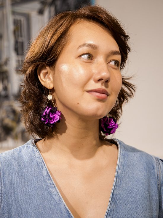 Boucle d'oreille en fleur stabilisé modèle Calista