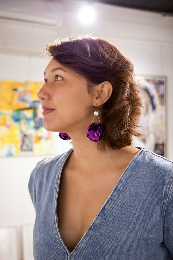Boucle d'oreille en fleur stabilisé modèle Calista