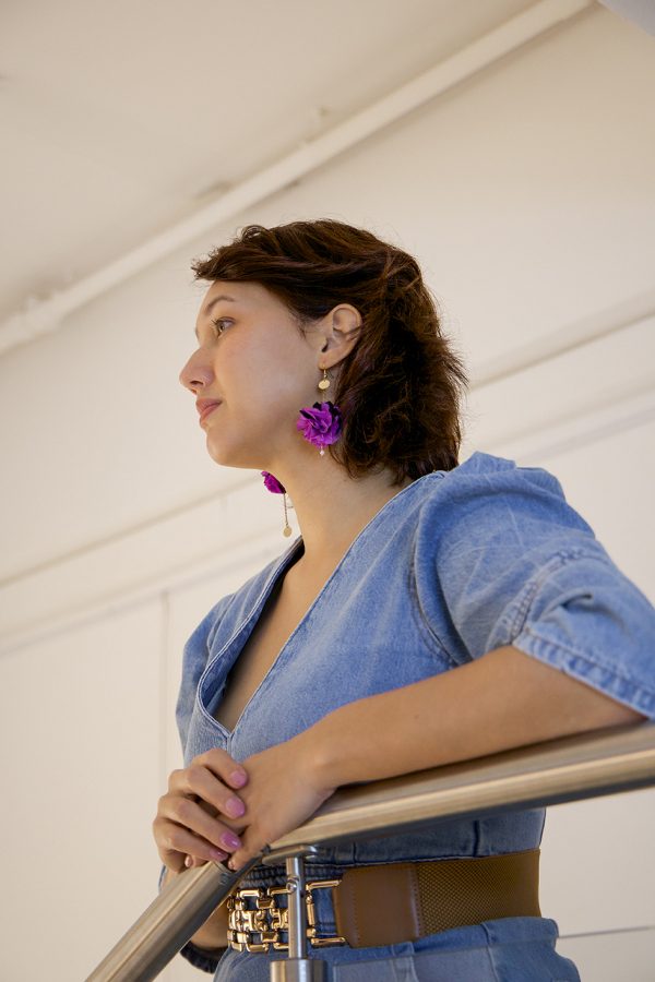 Boucle d'oreille en fleur stabilisé modèle Eléa